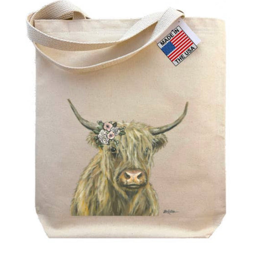 Highland cow tote bag