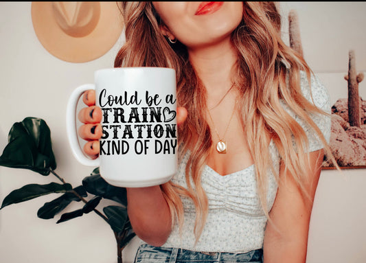 Train station day mug