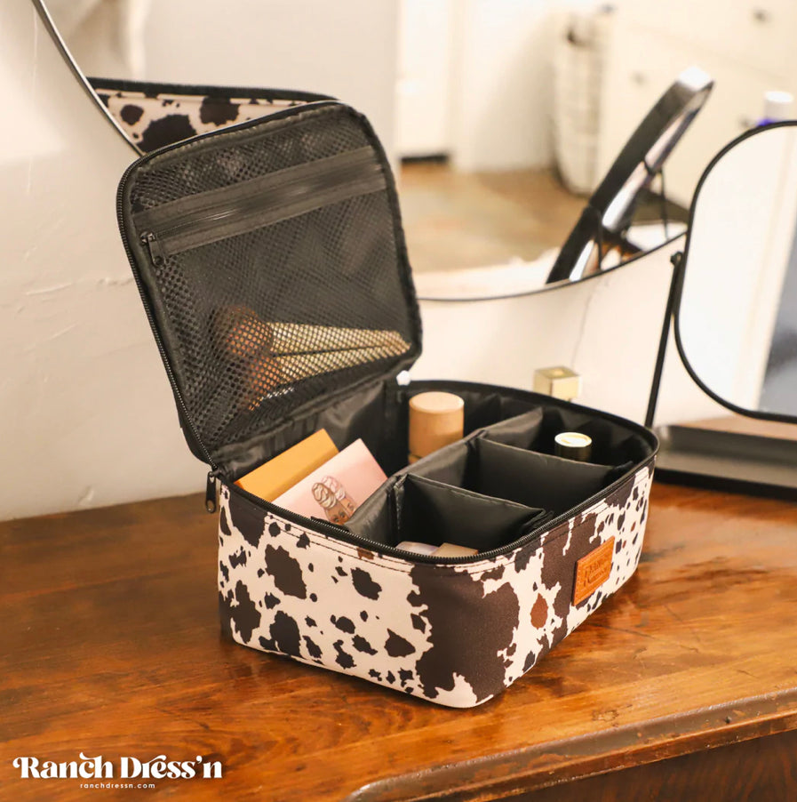 Cowhide cosmetic bag hot sale