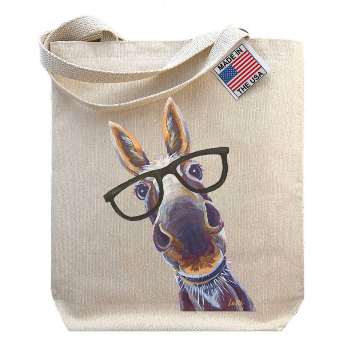 Donkey glasses tote bag