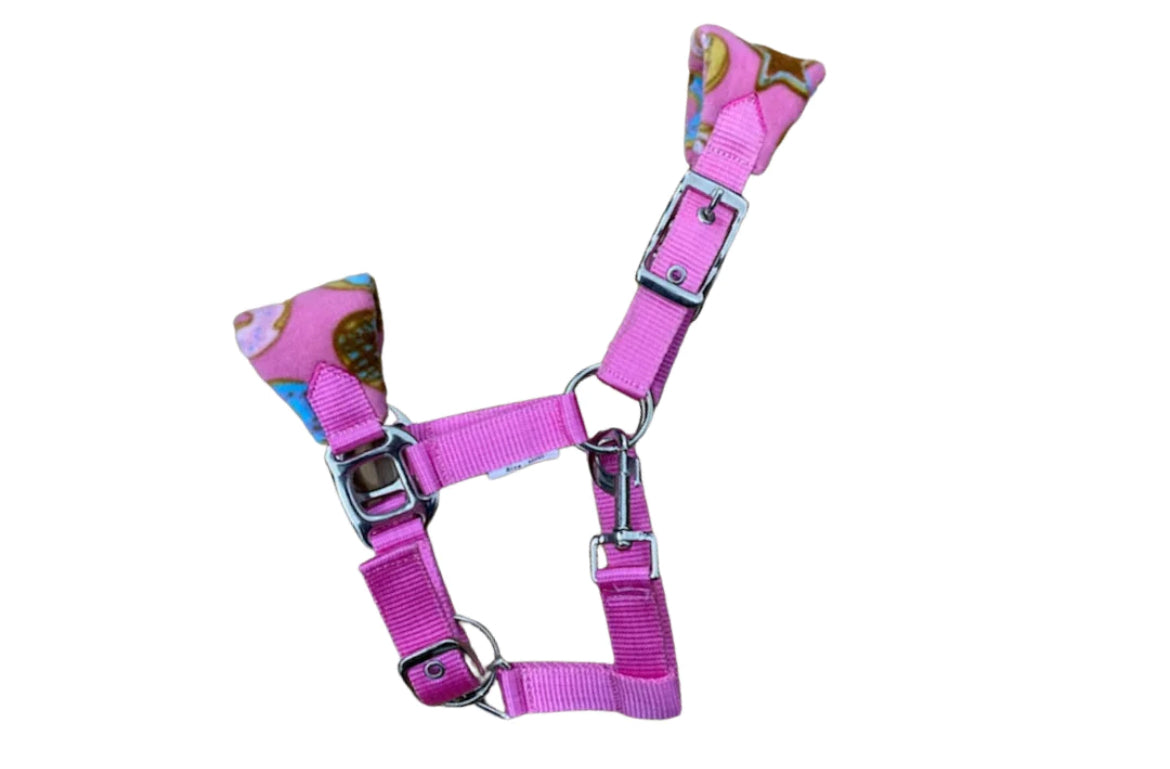 Pattered halter and lead rope set